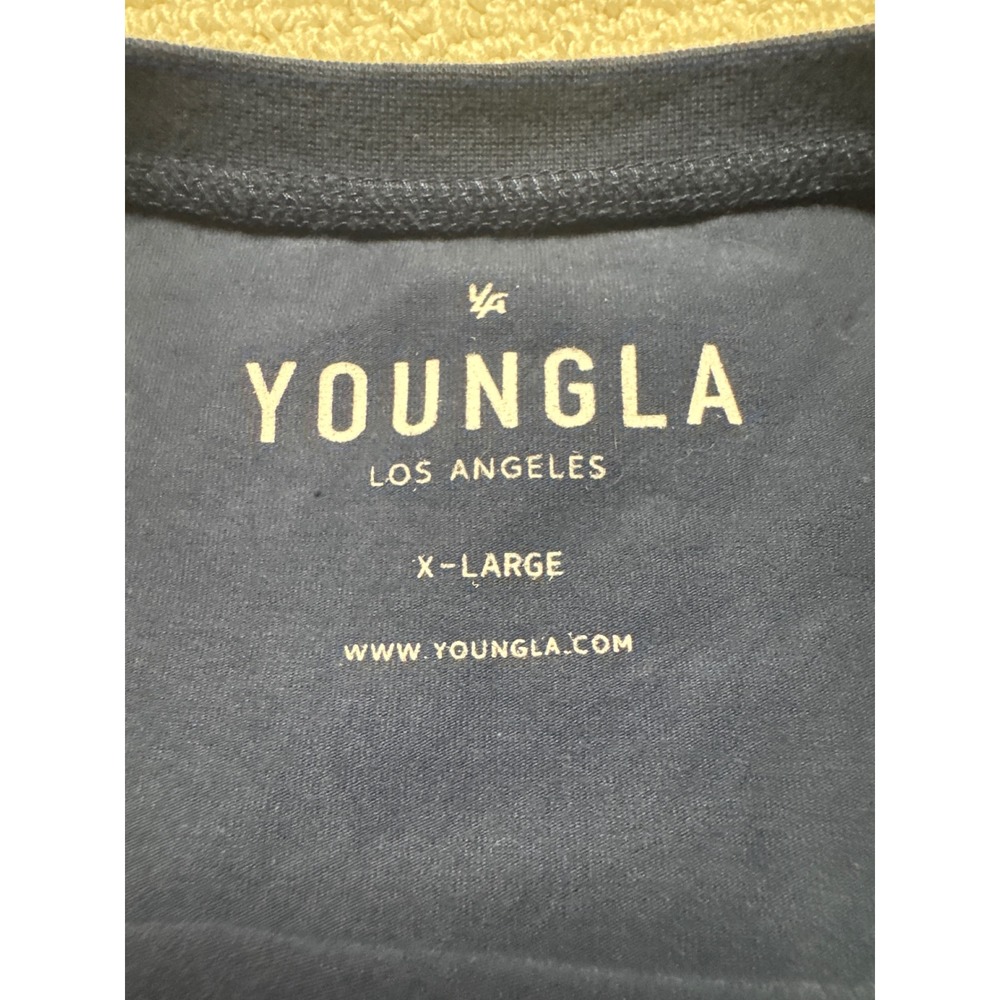 YoungLA Hummingbird Rose Graphic Tee Navy Blue XL Floral Streetwear Short Sleeve - Picture 4 of 7